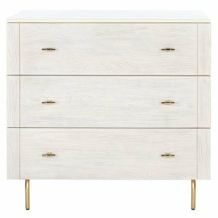 SAFAVIEH Genevieve 3 Drawer Dressers, Cream & White Washed DRS5000E